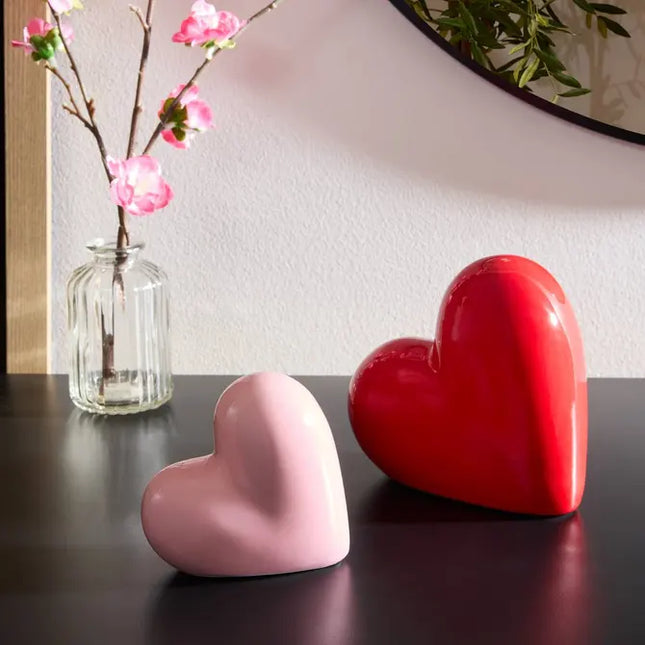 Juego de 2 corazones decorativos con la palabra "Amor" - 214846