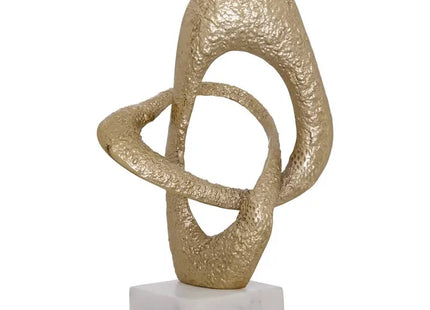 Objeto decorativo "Dana" 21 x 12,5 x 34,5 cm, mármol y aluminio chapado - 214852