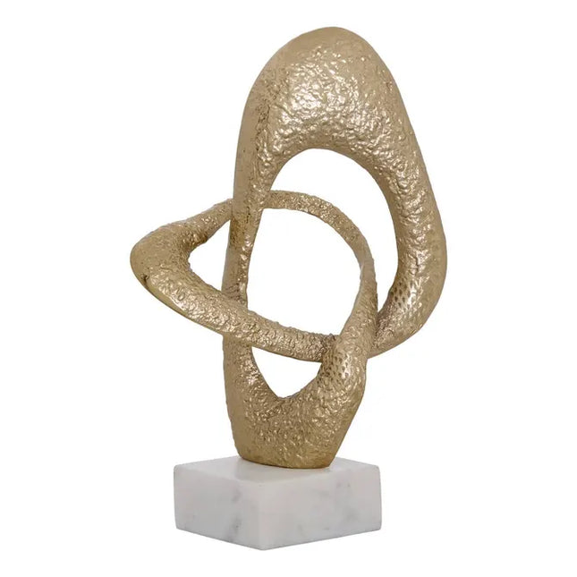 Objeto decorativo "Dana" 21 x 12,5 x 34,5 cm, mármol y aluminio chapado - 214852