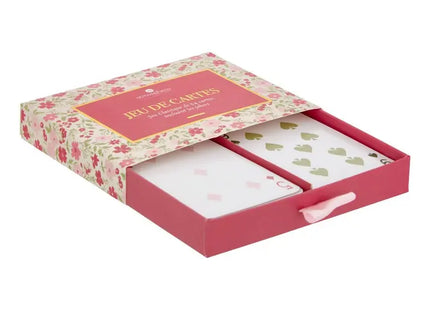 Baraja de 54 cartas con estampado floral rosa - 214854
