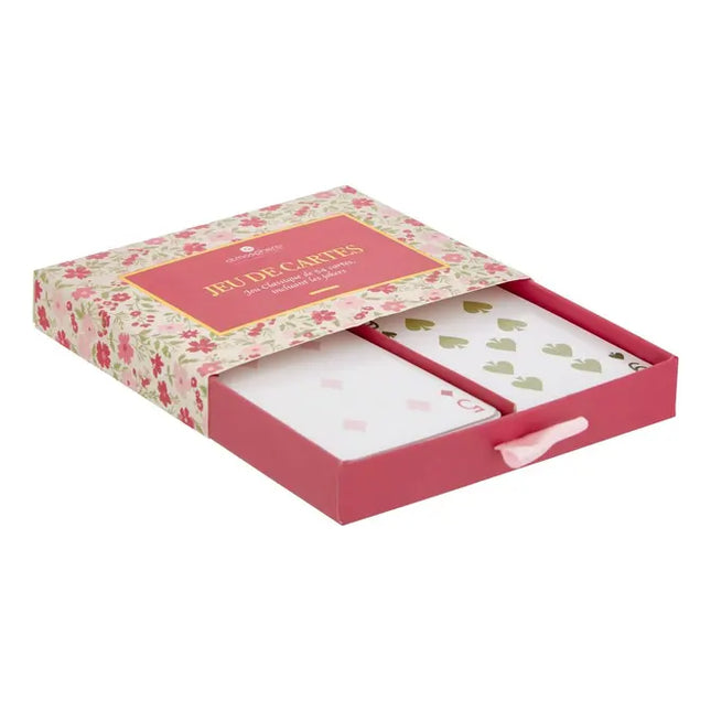 Baraja de 54 cartas con estampado floral rosa - 214854