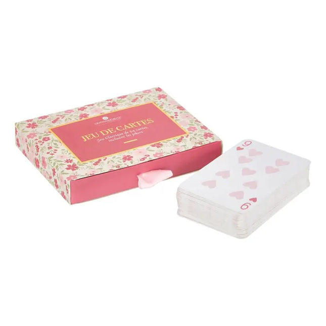 Baraja de 54 cartas con estampado floral rosa - 214854
