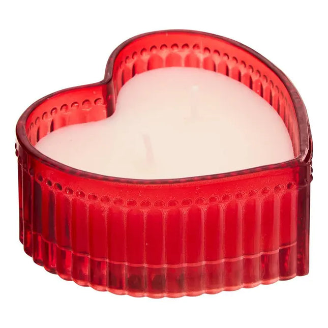 Vela perfumada "Love" de 95gr con forma de corazón y fragancia floral  -  214861
