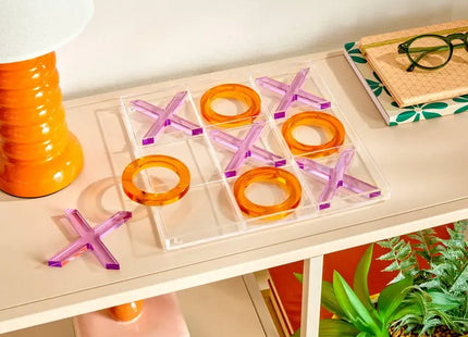 Juego de mesa "Tres en raya" 22,9 x 22,9 x 1,5 cm, naranja y morado  - 214870