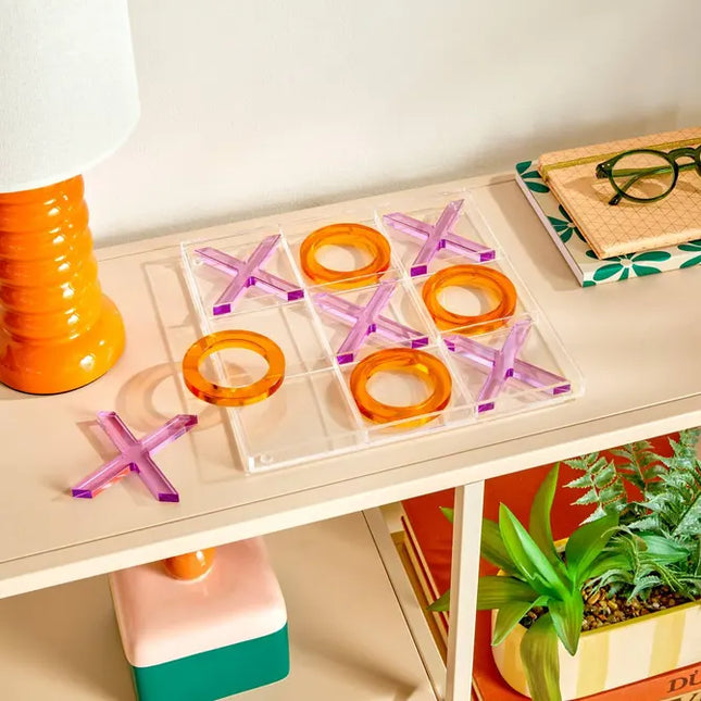 Juego de mesa "Tres en raya" 22,9 x 22,9 x 1,5 cm, naranja y morado  - 214870