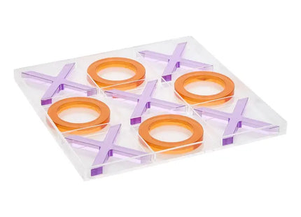 Juego de mesa "Tres en raya" 22,9 x 22,9 x 1,5 cm, naranja y morado  - 214870