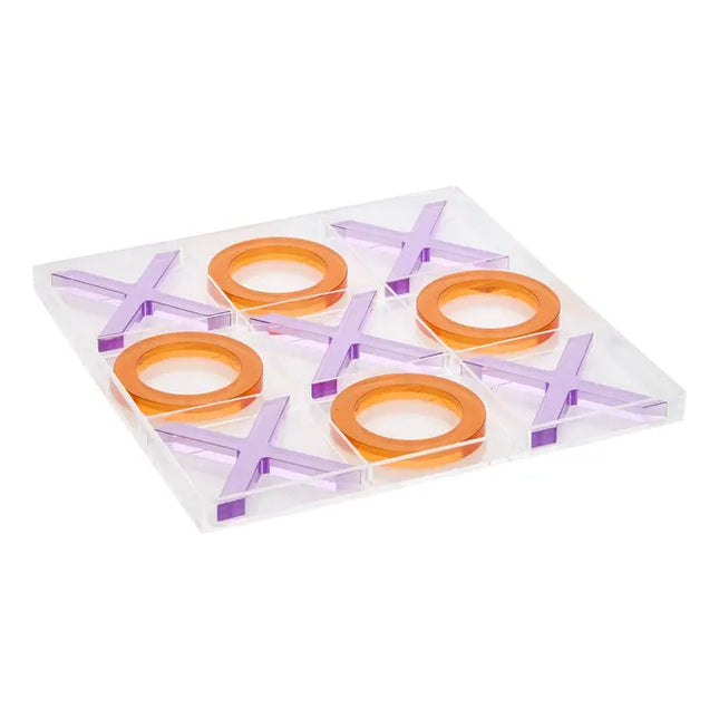 Juego de mesa "Tres en raya" 22,9 x 22,9 x 1,5 cm, naranja y morado  - 214870