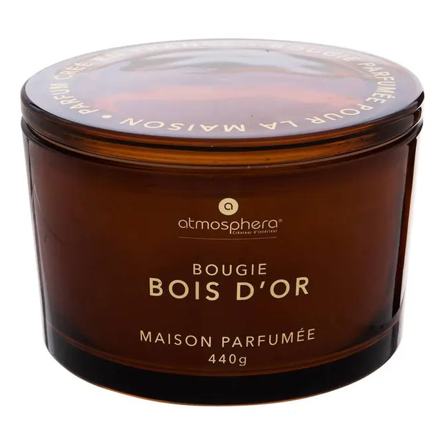 Vela perfumada "Glowy" madera dorada 440gr - 214889C
