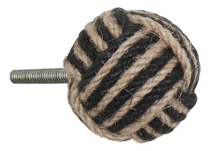 Juego de 2 pomos para muebles "Louna" de yute negro - 214917