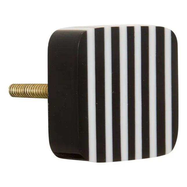 Juego de 2 pomos para muebles "Mia" de latón blanco y negro - 214918