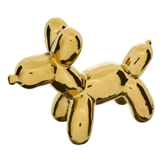 Figura de perro "Theo" estilo pop art, A13,5 cm color dorado - 214934A