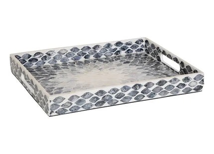 Bandeja rectangular "Sheila" de 36,50 x 28,50cm, gris perlado - 215234