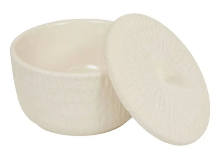Caja decorativa "Sien" 15,5 cm de diámetro, cerámica blanca -  215239