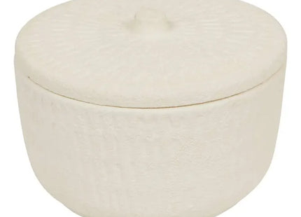 Caja decorativa "Sien" 15,5 cm de diámetro, cerámica blanca -  215239