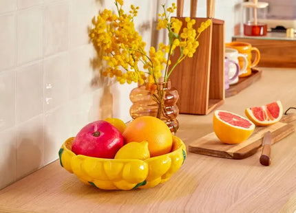 Vaso de frutas, 25 cm de diámetro, amarillo - 215258
