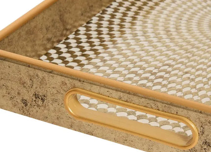 Bandeja "Elya " rectangular 43x28cm dorada MM - 215295