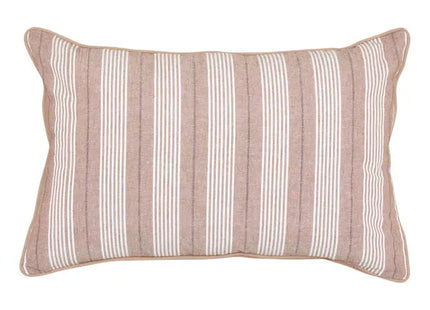 Almohada "Groove" de 58x38 cm, lino beige a rayas - 215330B