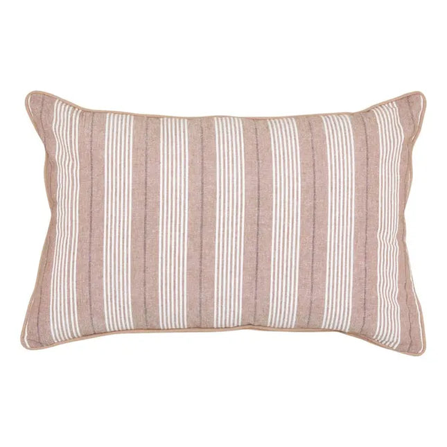 Almohada "Groove" de 58x38 cm, lino beige a rayas - 215330B