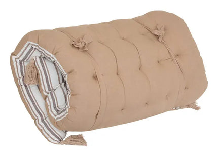 Almohada "Groove" de suelo de 120x60cm, lino beige a rayas - 215332B