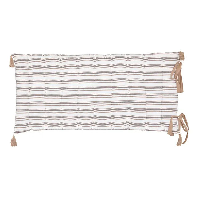 Almohada "Groove" de suelo de 120x60cm, lino beige a rayas - 215332B