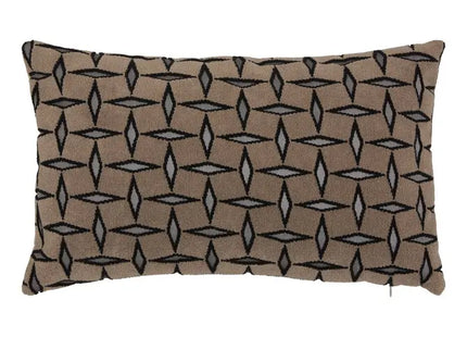 Almohada "Diamante" de 50x30cm, jacquard gráfico marrón - 215338A