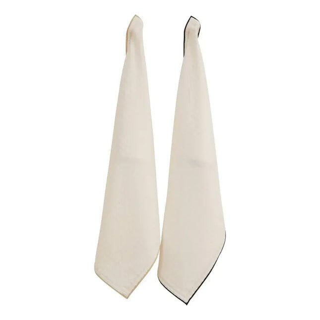 Juego de 2 paños de cocina con textura de gofre, 70x45 cm, algodón blanco - 215373C