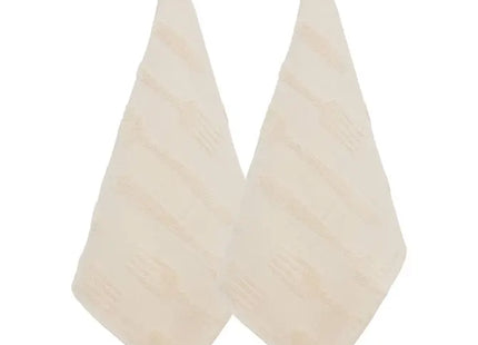 Juego de 2 paños de cocina con textura de gofre, 70x45 cm, algodón blanco - 215374A