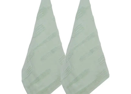 Juego de 2 paños de cocina con textura de gofre, 70x45 cm, algodón verde celadón - 215374B