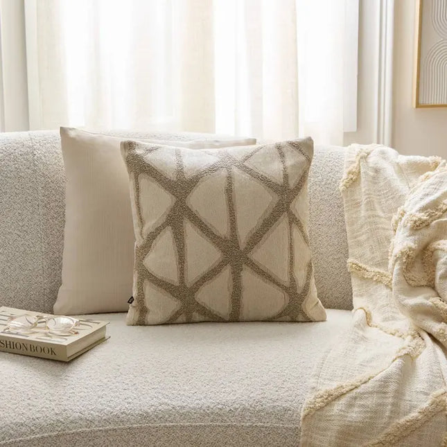 Almohada "Dune" 40x40cm jacquard beige - 215426A