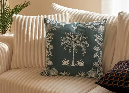 Almohada bordado "The Palm Resort" 45x45cm verde - 215448A