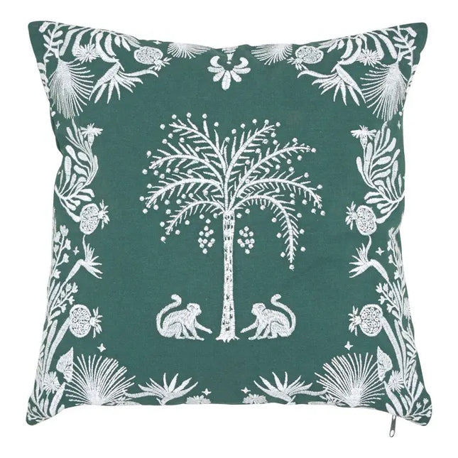 Almohada bordado "The Palm Resort" 45x45cm verde - 215448A