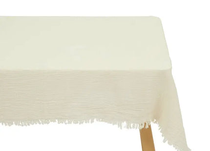 Mantel "Vela" de 150x250cm, gasa de algodón blanco cálido - 215472A