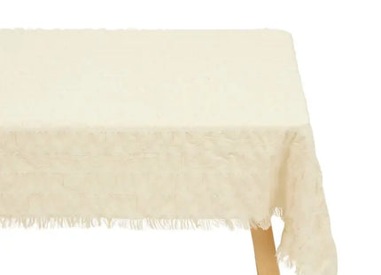 Mantel "Ysel" de 150x250cm, algodón blanco cálido - 215478A