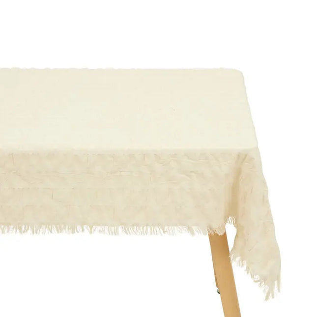 Mantel "Ysel" de 150x250cm, algodón blanco cálido - 215478A