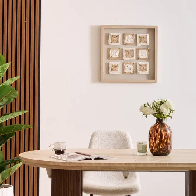 Decoración de pared "Rafael" 50x50cm beige - 215576