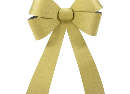Lazo dorado brillante XL para árbol de Navidad, 60 x 38 cm - 215675