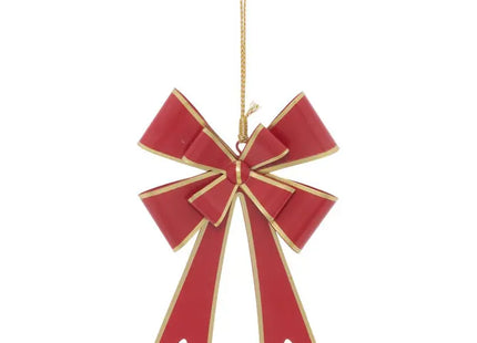 Adorno navideño de metal con doble lazo de 15 cm para árbol de Navidad - 215721