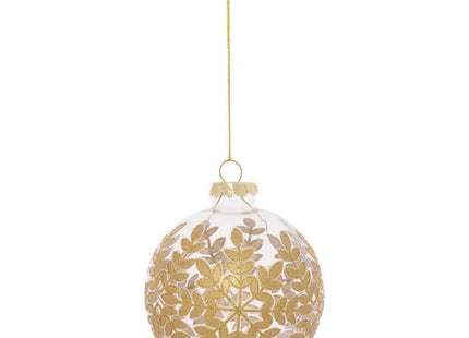 Bola de Navidad de cristal con diseño de pan de oro, 8cm de diámetro - 215730