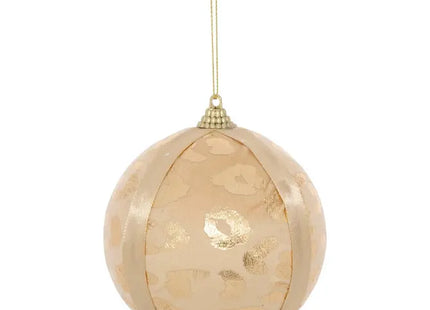 Bola de Navidad de cristal con diseño Leopardo dorado, 10cm de diámetro - 215734