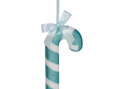 Adorno navideño para árbol de Navidad con forma de bastón de caramelo, en papel bicolor, 19 cm - 215753