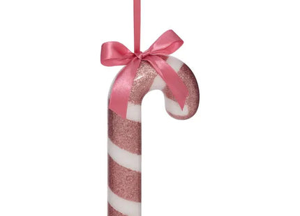 Adorno navideño para árbol de Navidad con forma de bastón de caramelo, en papel bicolor, 19 cm - 215753