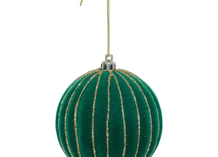 Bola de Navidad de cristal, terciopelo, 8 cm de diámetro - 215773