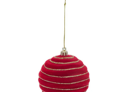 Bola de Navidad de cristal, terciopelo, 8 cm de diámetro - 215773