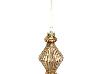 Adorno para árbol de Navidad Lámpara de araña en cristal dorado, 13 cm- 215778