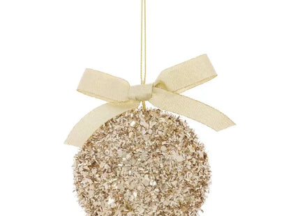 Adorno navideño dorado brillante para árbol de Navidad, 8 cm - 215827