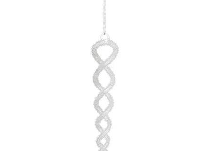 Adorno navideño retorcido para árbol de Navidad en cristal brillante, 19 cm - 215835