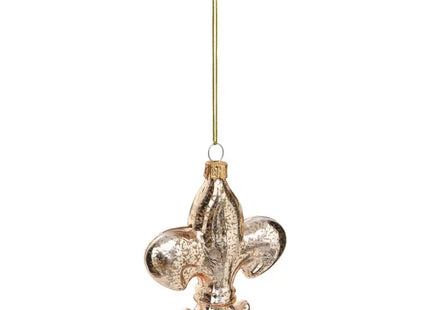 Adorno navideño de lirio de cristal dorado de 10 cm para árbol de Navidad - 215877