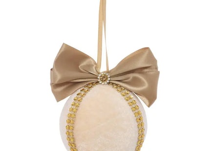 Adorno navideño de terciopelo dorado para árbol de Navidad, 12 cm - 215908