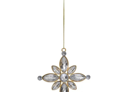 Adorno navideño Estrella metálica SDN con diamantes de imitación, 9 cm - 215910