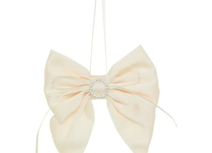 Adorno navideño para árbol de Navidad con lazo de satén beige, 10 cm  - 215913